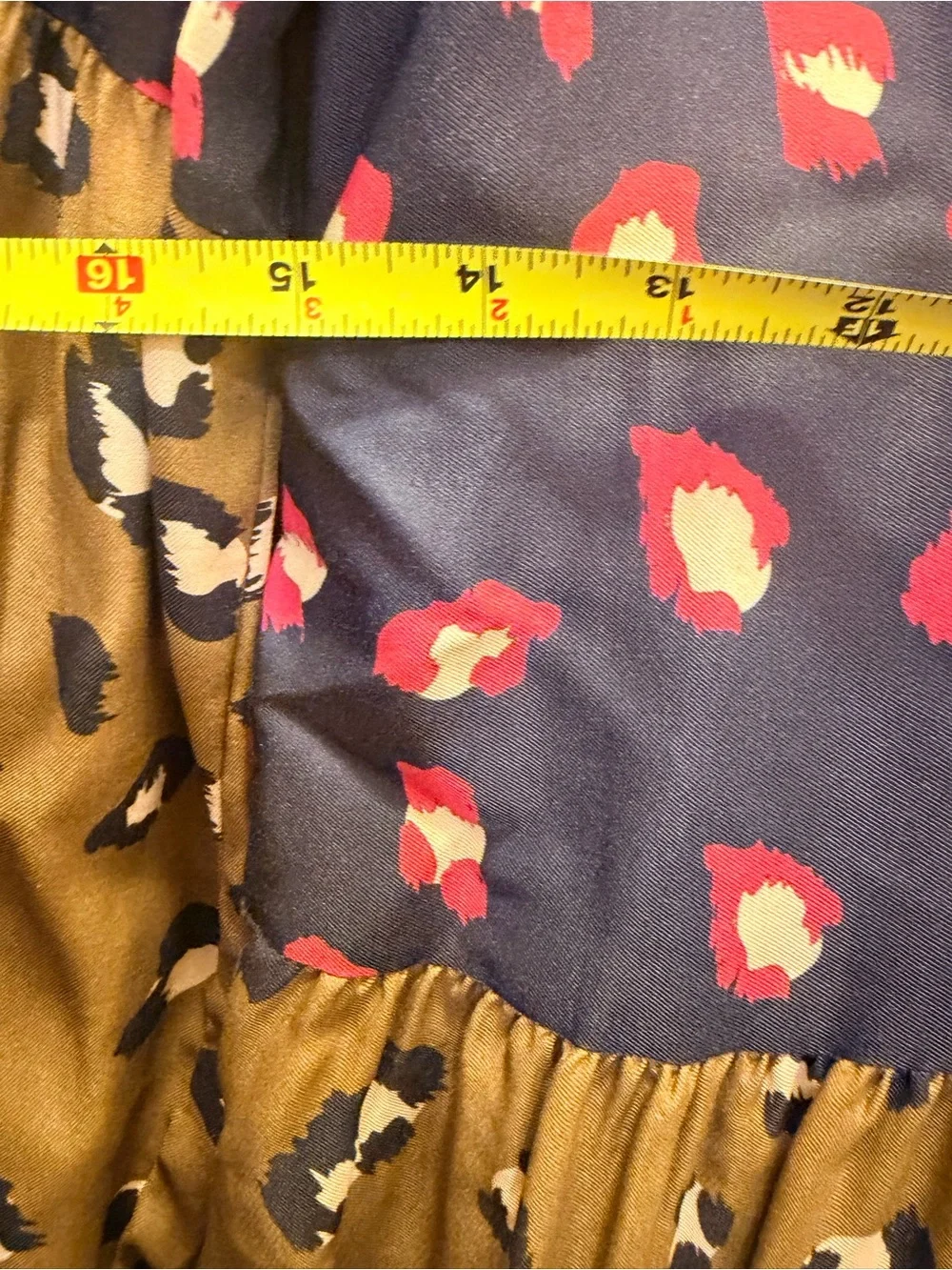 Free People Mixed-Print Tiered Midi Dress in Black, Mustard & Pink